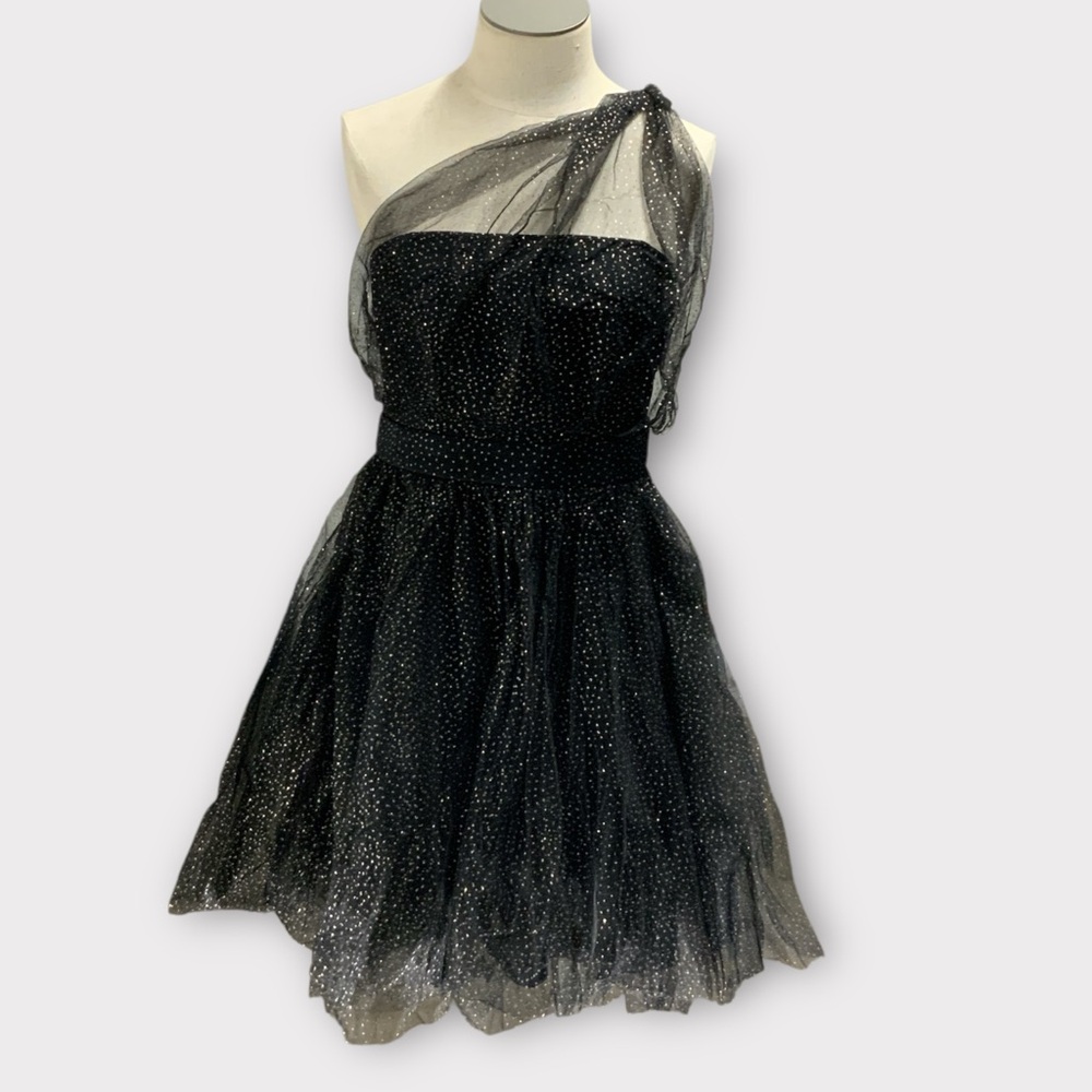 Double Crazy Tulle & Gold Glitter Mini Party Dress Size Small #219